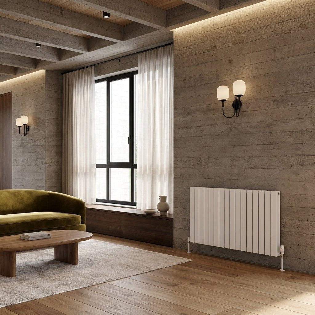 Reina Piatto Aluminium Horizontal Double Panel Radiator in 600H x 445W