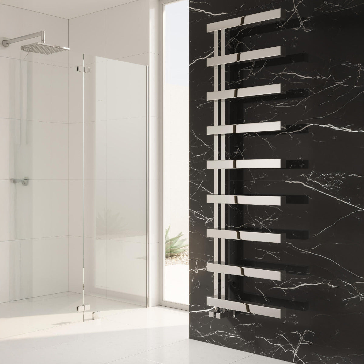 Reina Piazza Polished Stainless Steel Designer Towel Radiator | 1 colour, 3 sizes
