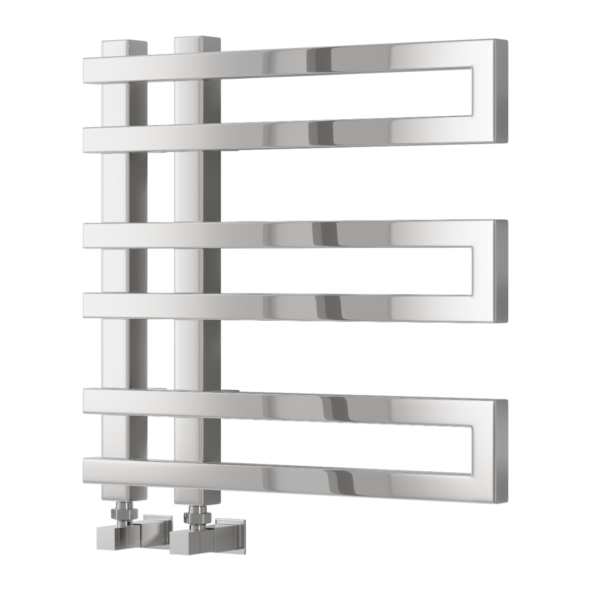 Reina Pietra Modern Wall Mounted Heated Steel Towel Rail in 530H x 530W