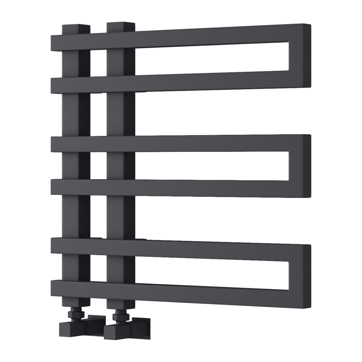 Reina Pietra Modern Wall Mounted Heated Steel Towel Rail in 530H x 530W