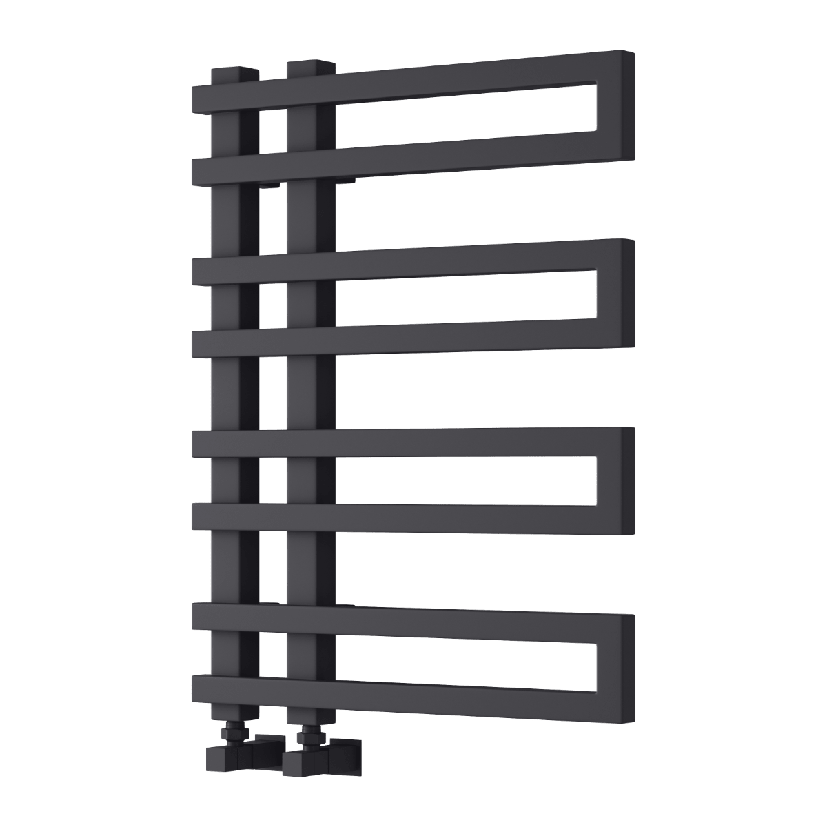 Reina Pietra Modern Wall Mounted Heated Steel Towel Rail in 720H x 530W