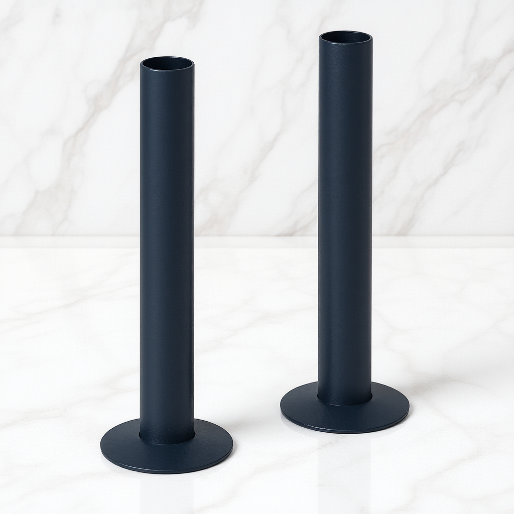 A photograph of an anthracite pipe kit on a marble background