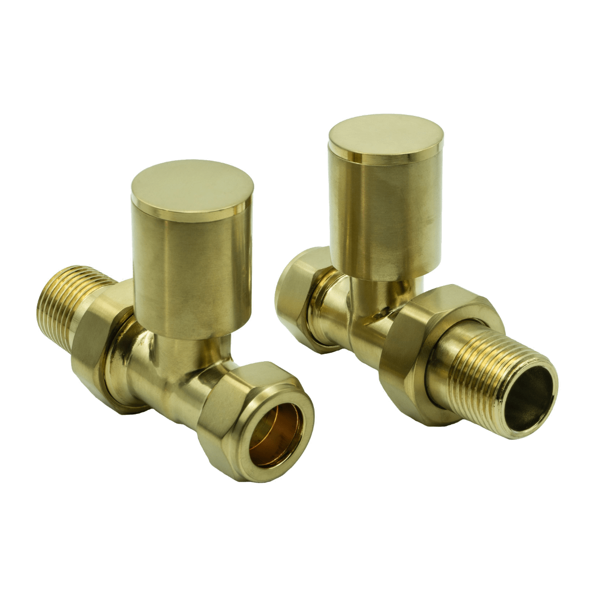 Reina Portland Straight Valves in Brushed Brass