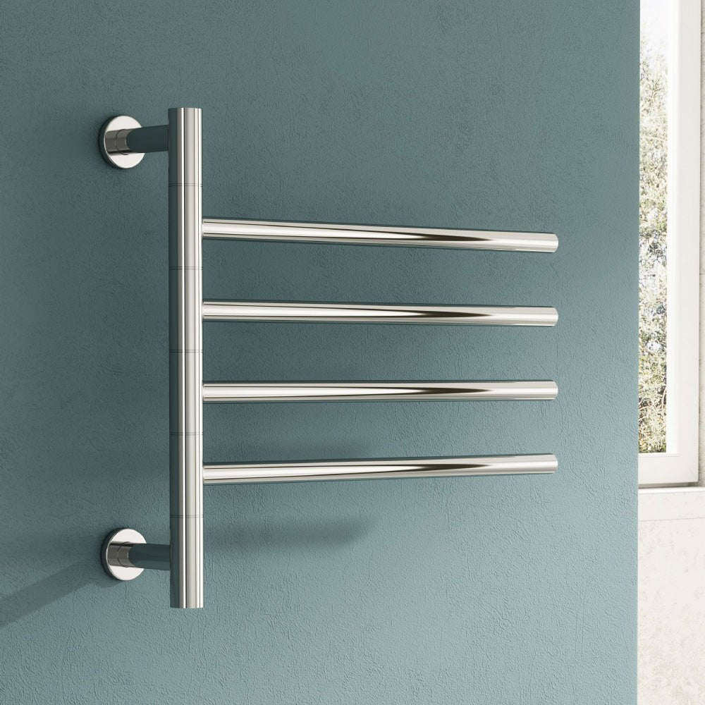 Reina Rance Dry Electric Heated Towel Rail in Polished Stainless Steel in 455H x 500W