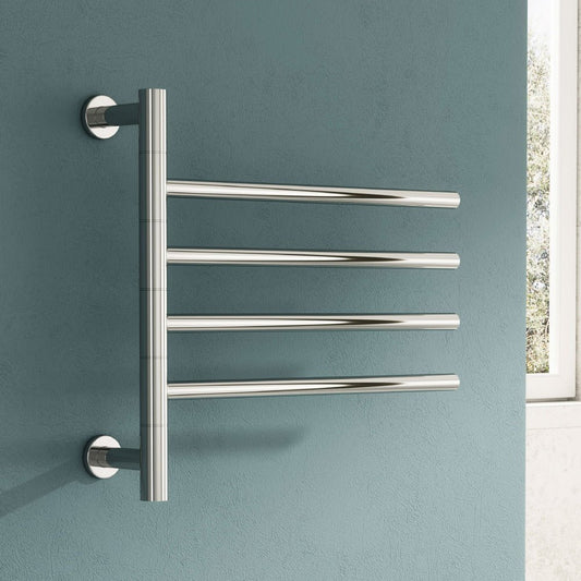 Reina Rance Dry Electric Heated Towel Rail in Polished Stainless Steel in 455H x 500W
