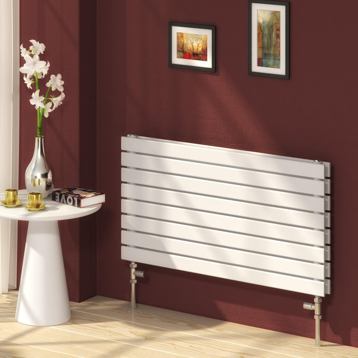 Reina Rione Double Flat Panel Radiator in White | 6 sizes