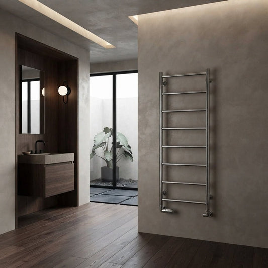 Reina Savio Polished Steel Bathroom Radiator in 800H x 500W