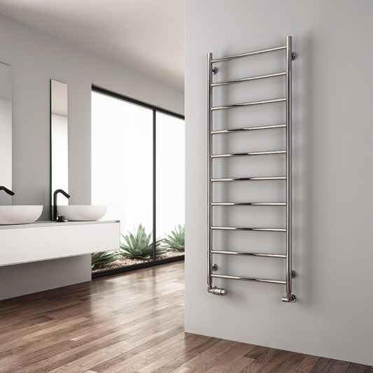 Reina Savio Polished Steel Bathroom Radiator in 800H x 500W