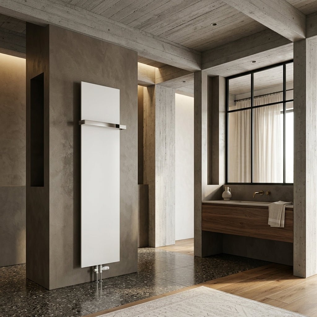 Reina Slimline Flat Vertical Steel Radiator in White