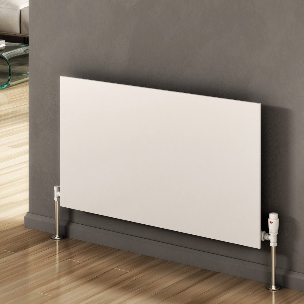 Reina Slimline Horizontal Flat Panel Steel Radiator in White