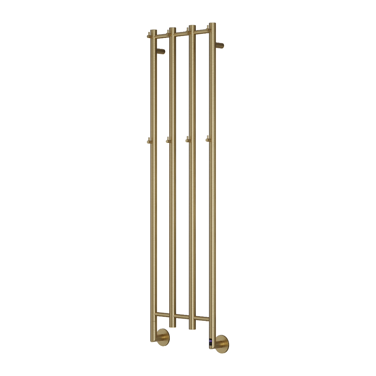 Reina Solara Brushed Brass Vertical Bar Steel Electric Bathroom Radiator 1500H x 400W | 1 colour, 1 size