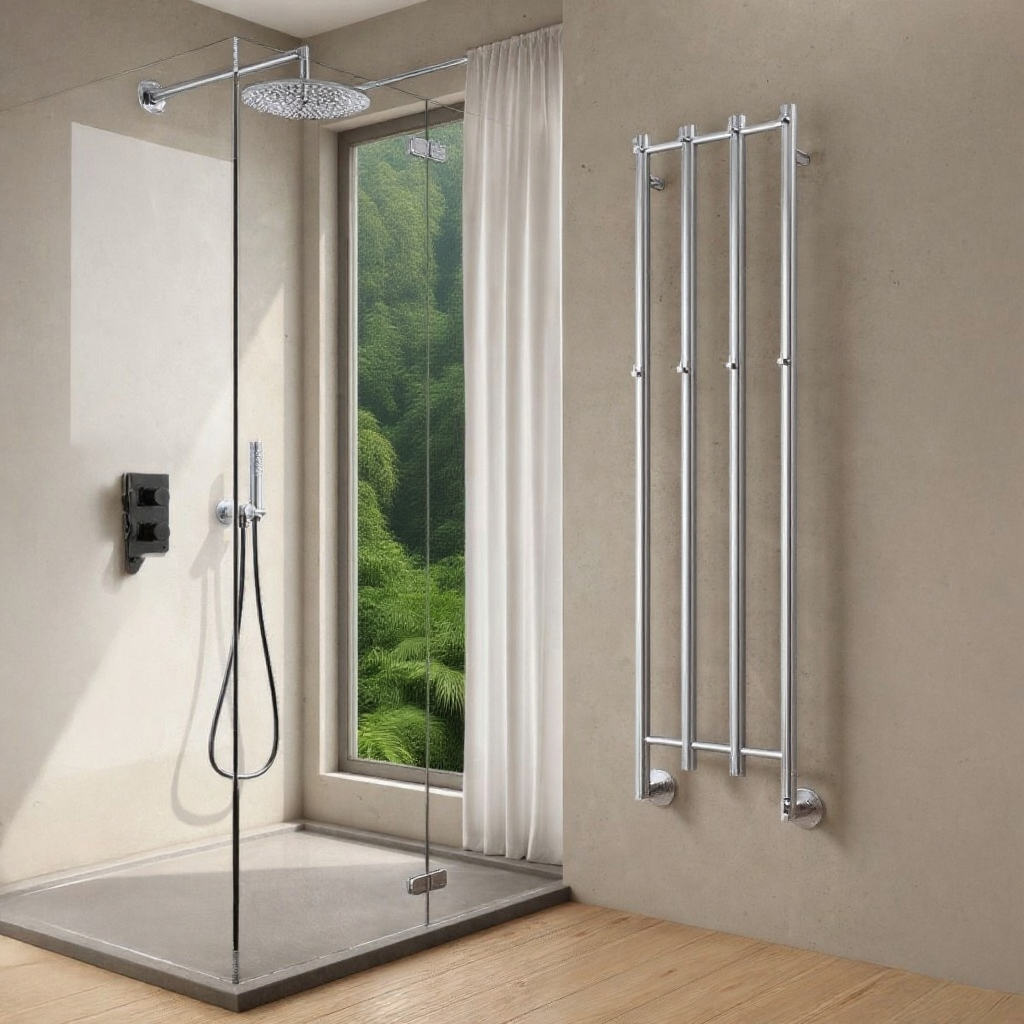 Reina Solara Electric Vertical Bar Steel Bathroom Radiator 1500H x 400W | 3 colours, 1 size