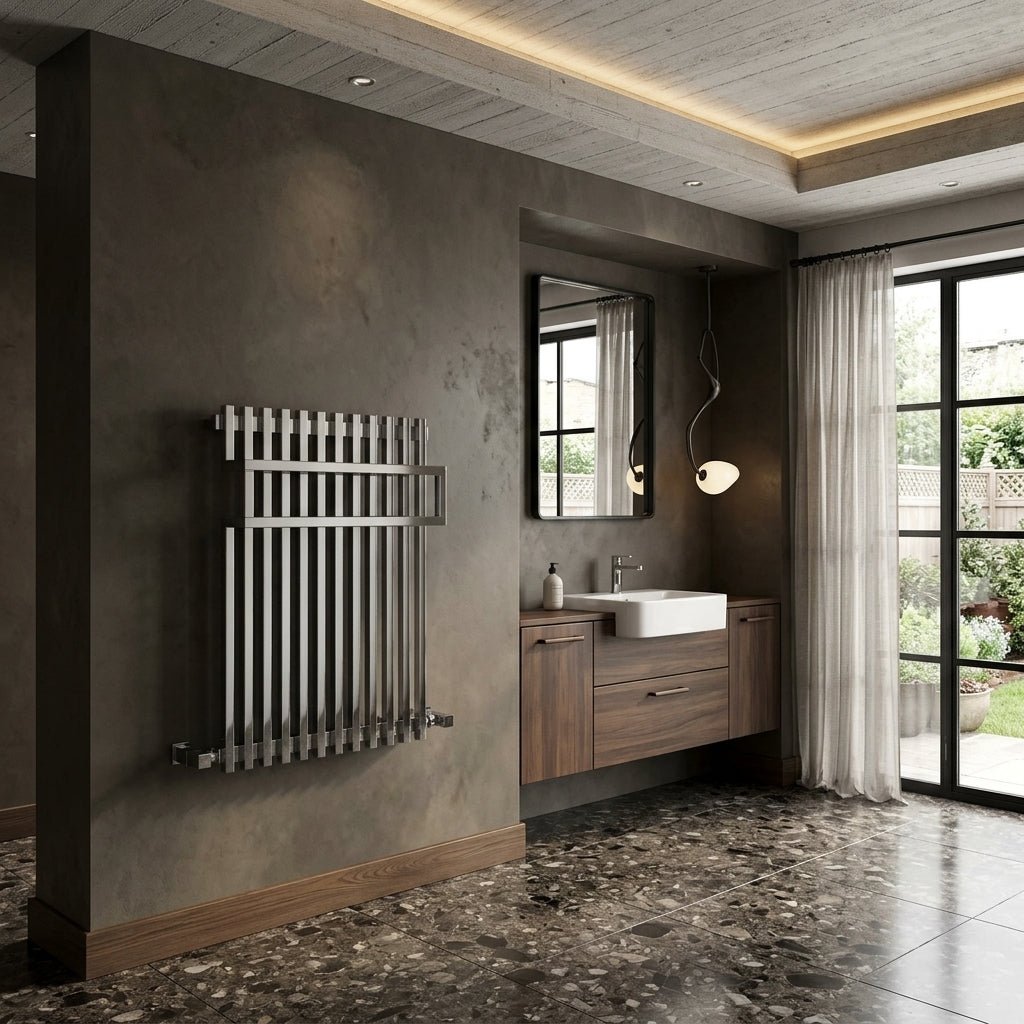 Reina Sori Modern Towel Radiator in Chrome