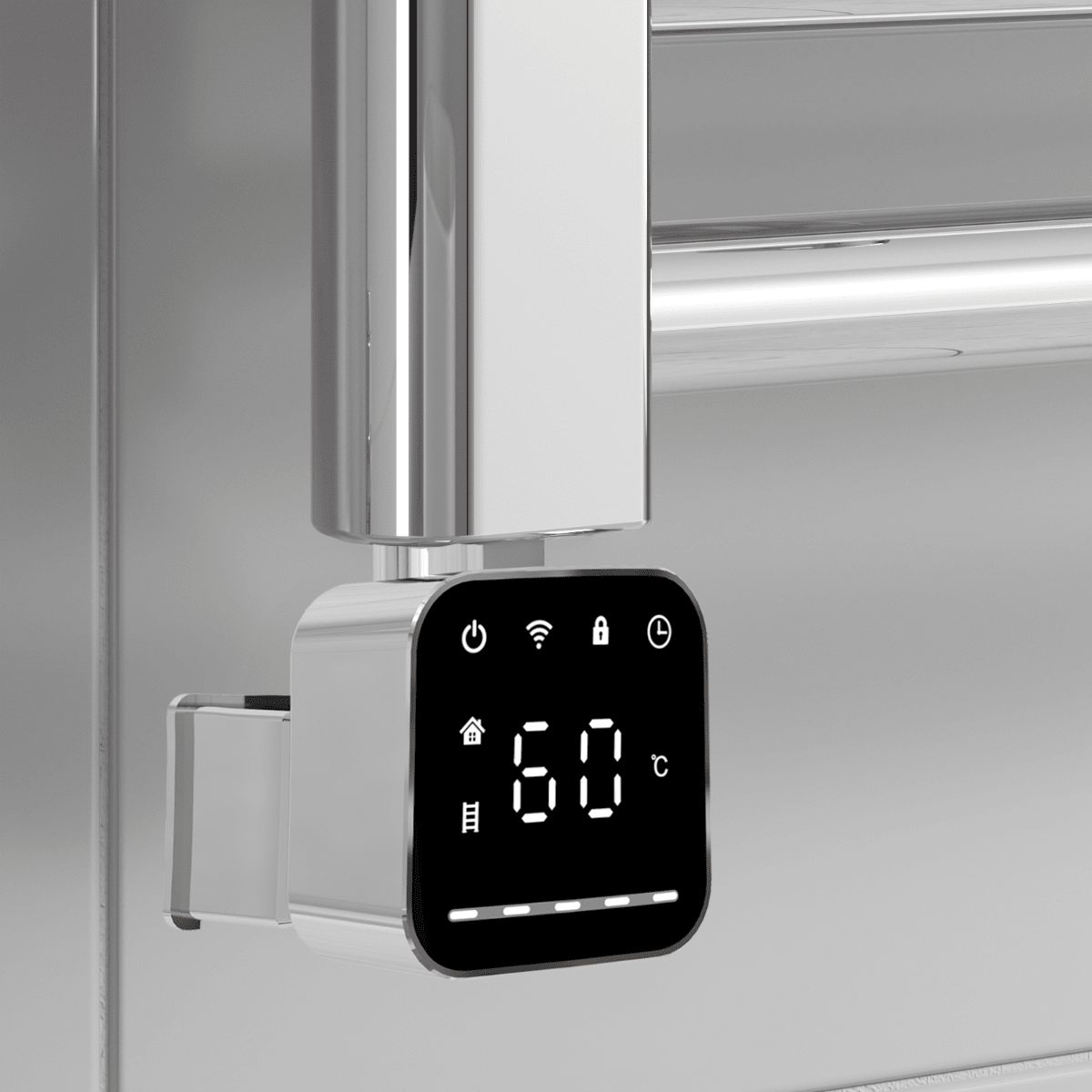 Reina Square Chrome Thermostatic WIFI Radiator Element in 300W