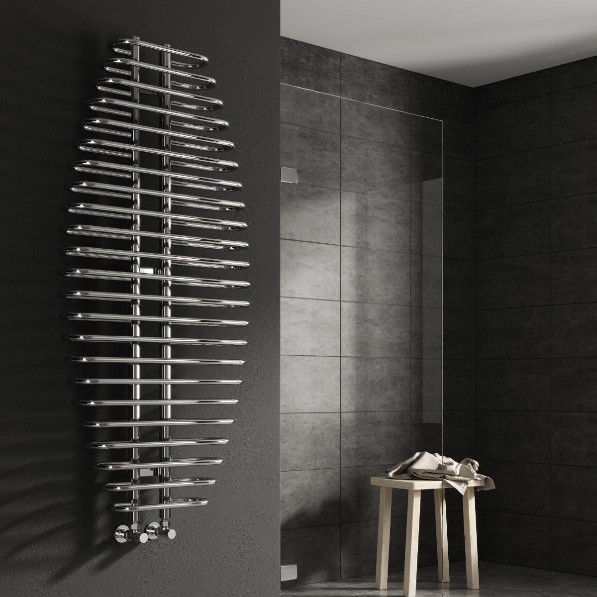 Reina Teano Chrome Sleek Modern Bathroom Radiator 1300H x 600W