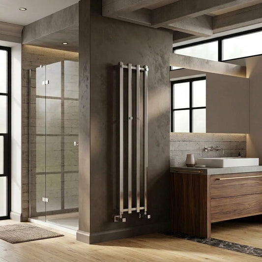 Reina Todi Vertical Bar Bathroom Radiator in 800H x 415W