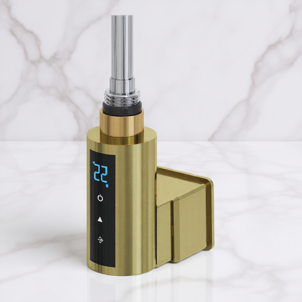 Reina Touch Thermostatic Radiator Element in Brushed Brass