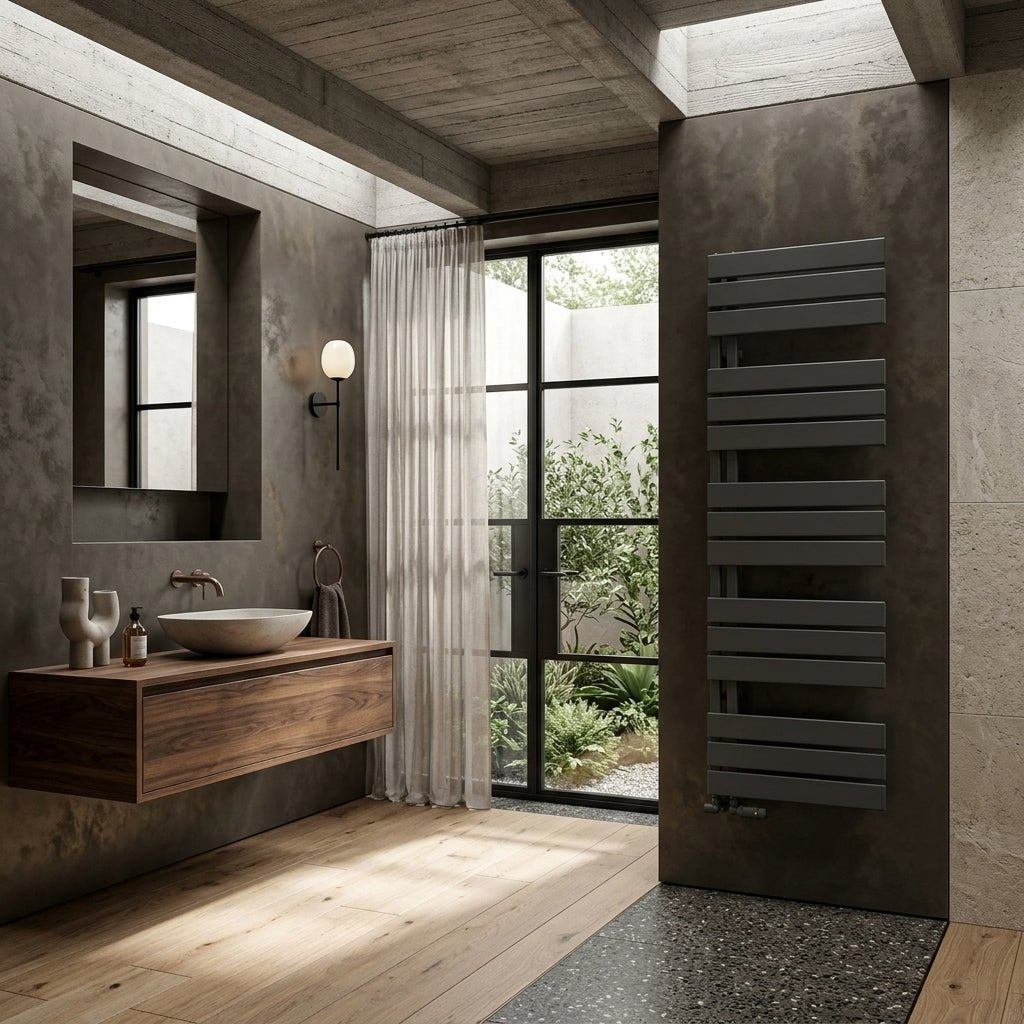Reina Vada Aluminium Towel Radiator in 870H x 500W