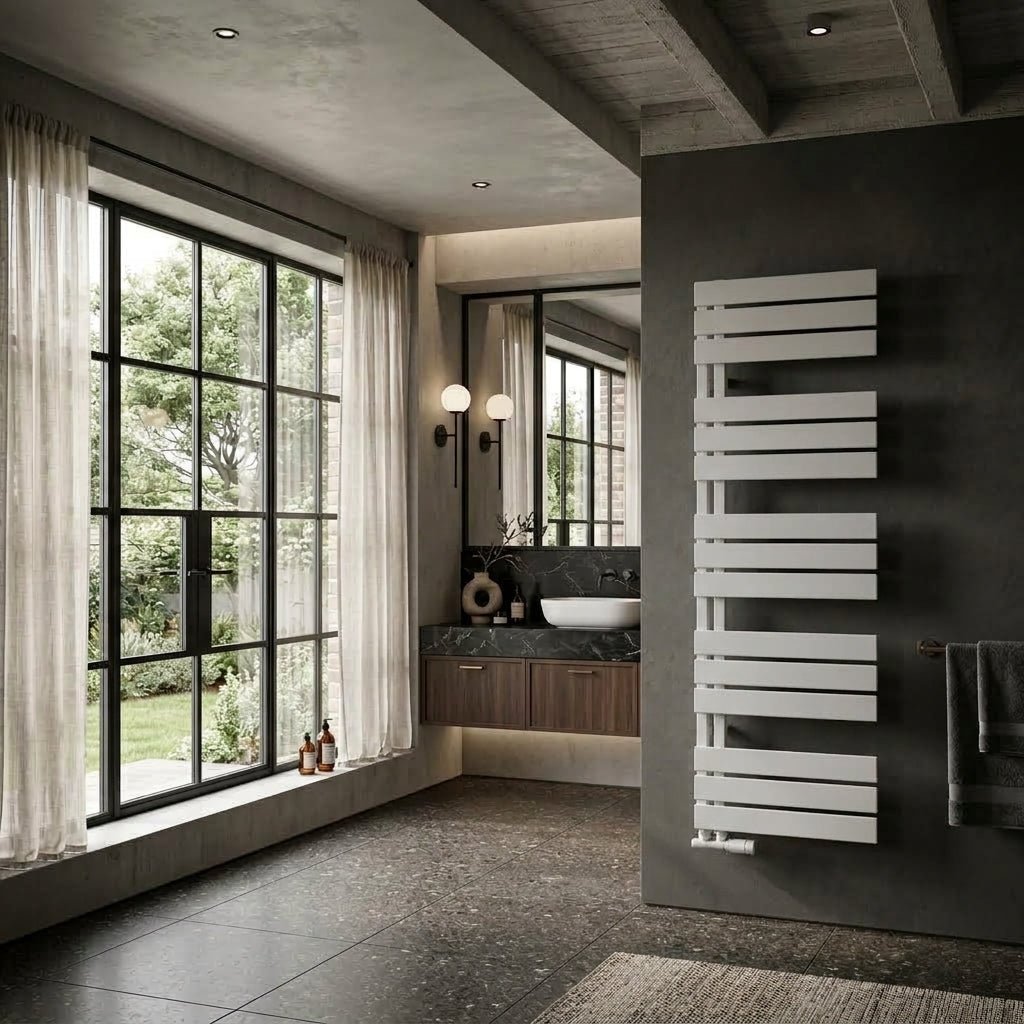 Reina Vada Aluminium Towel Radiator in 870H x 500W