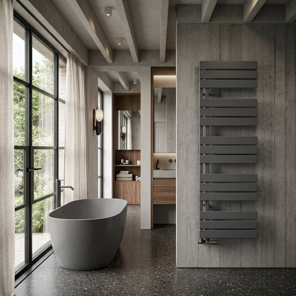 Reina Vada Aluminium Towel Radiator in 870H x 500W
