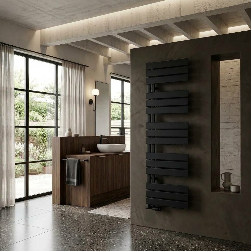 Reina Vada Aluminium Towel Radiator in 870H x 500W