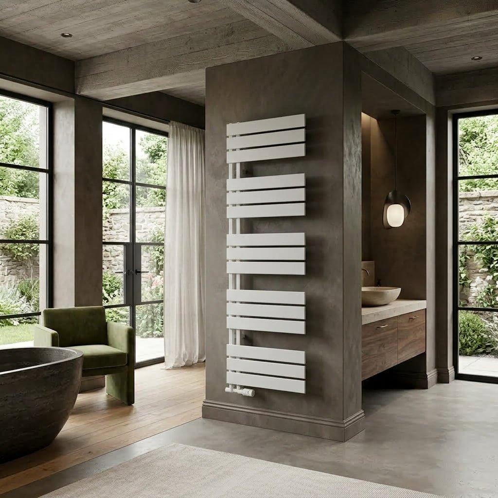 Reina Vada Aluminium Towel Radiator in 870H x 500W