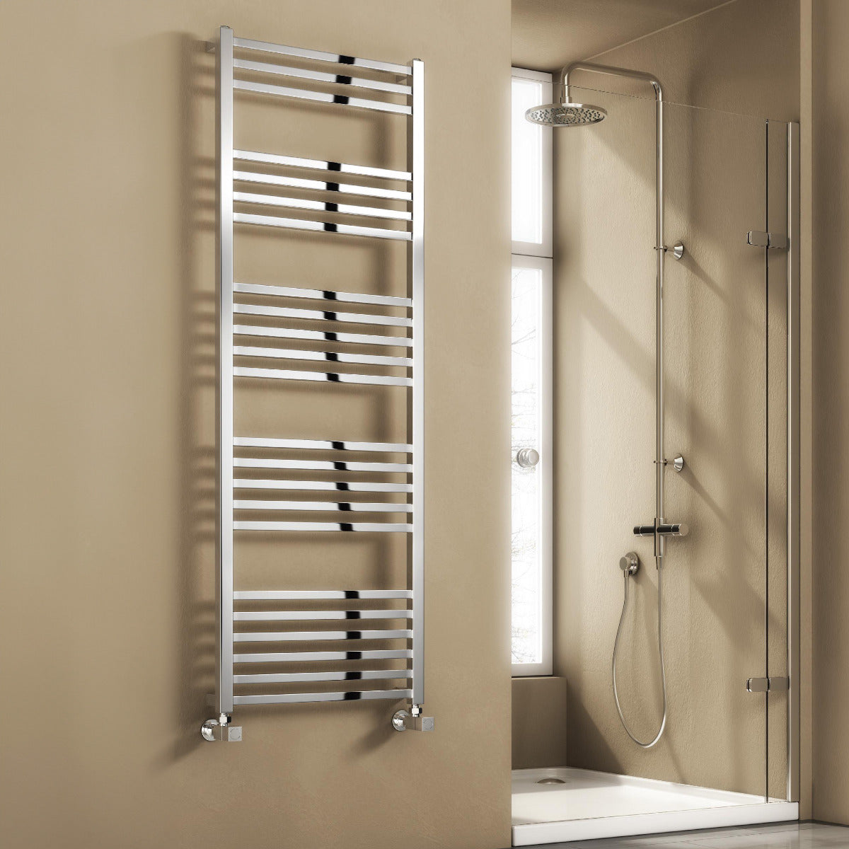 Reina Vasto Chrome Towel Radiator in Chrome