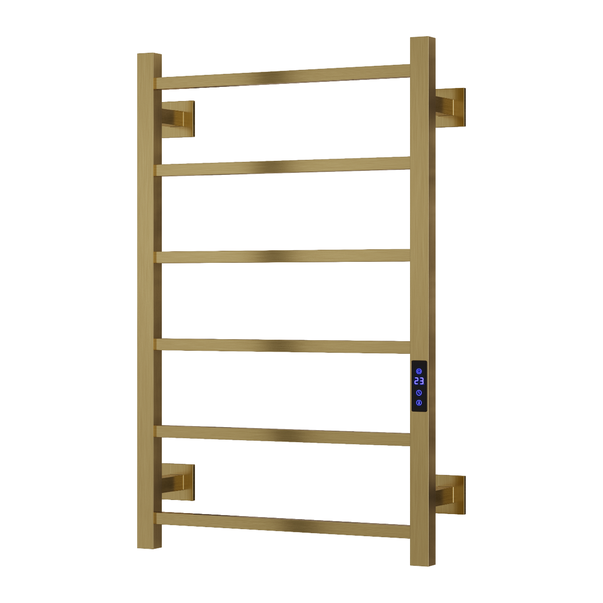 Reina Velino Brushed Brass Steel Dry Electric Bathroom Radiator