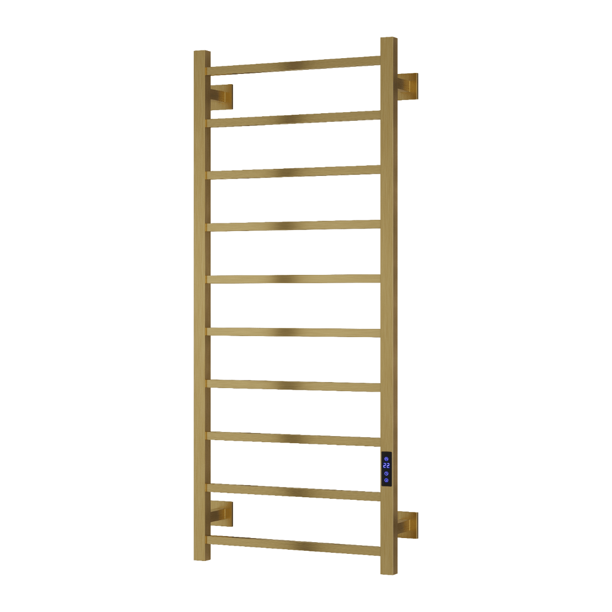 Reina Velino Brushed Brass Steel Dry Electric Bathroom Radiator in 800H x 500W