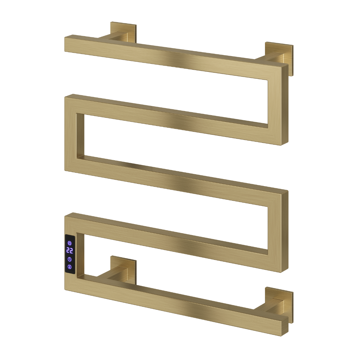 Reina Vispa Steel Brushed Brass Dry Electric Heated Towel Rail 510H x 500W | 1 colour, 1 size