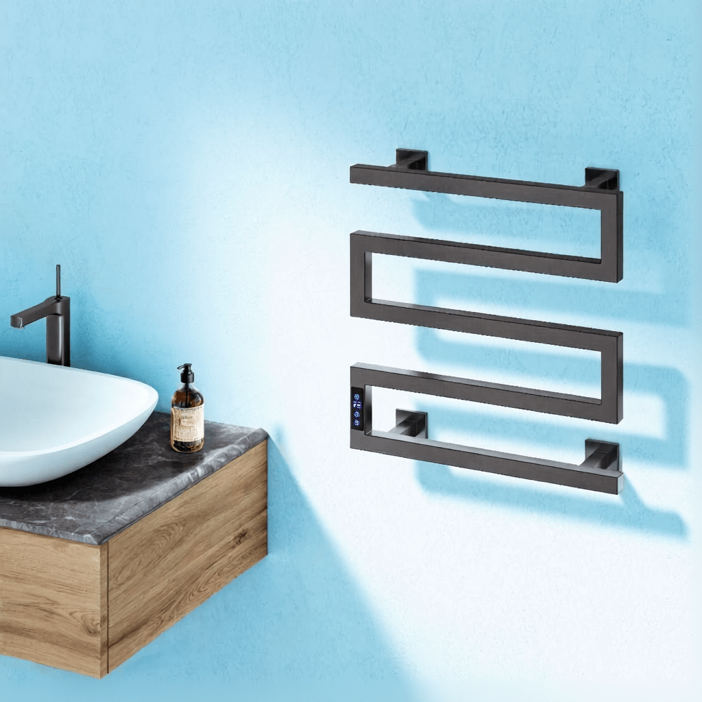 Reina Vispa Steel Dry Electric Heated Towel Rail in Gun Metal