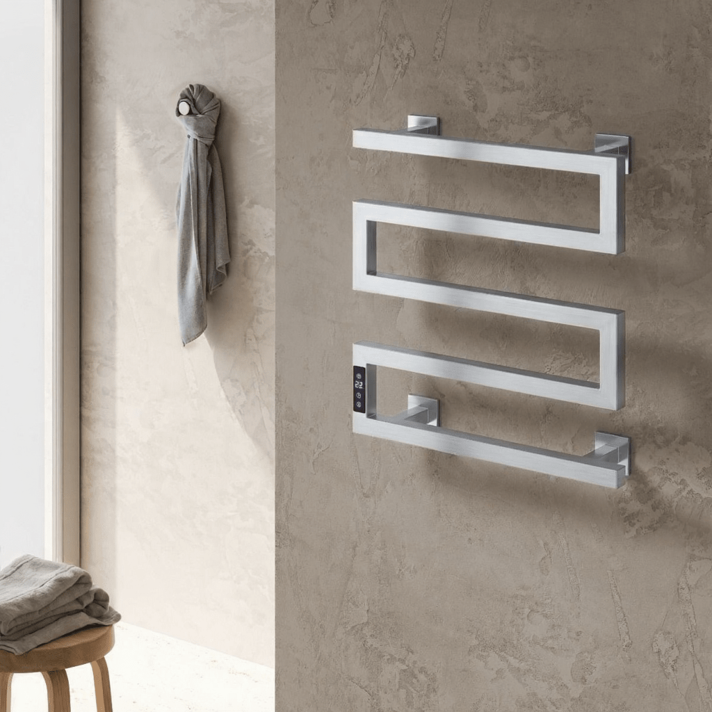 Reina Vispa Steel Dry Electric Heated Towel Rail in Polished Stainless Steel