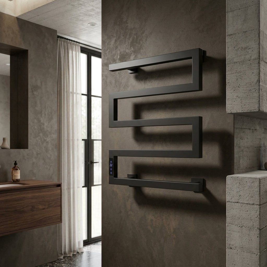 Reina Vispa Steel Dry Electric Heated Towel Rail in Polished Stainless Steel