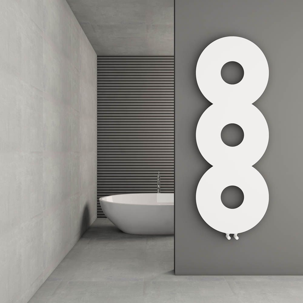 Carisa Rochester Infinity Circles Slim Steel Radiator 470H x 470W | 2 colours, 1 size