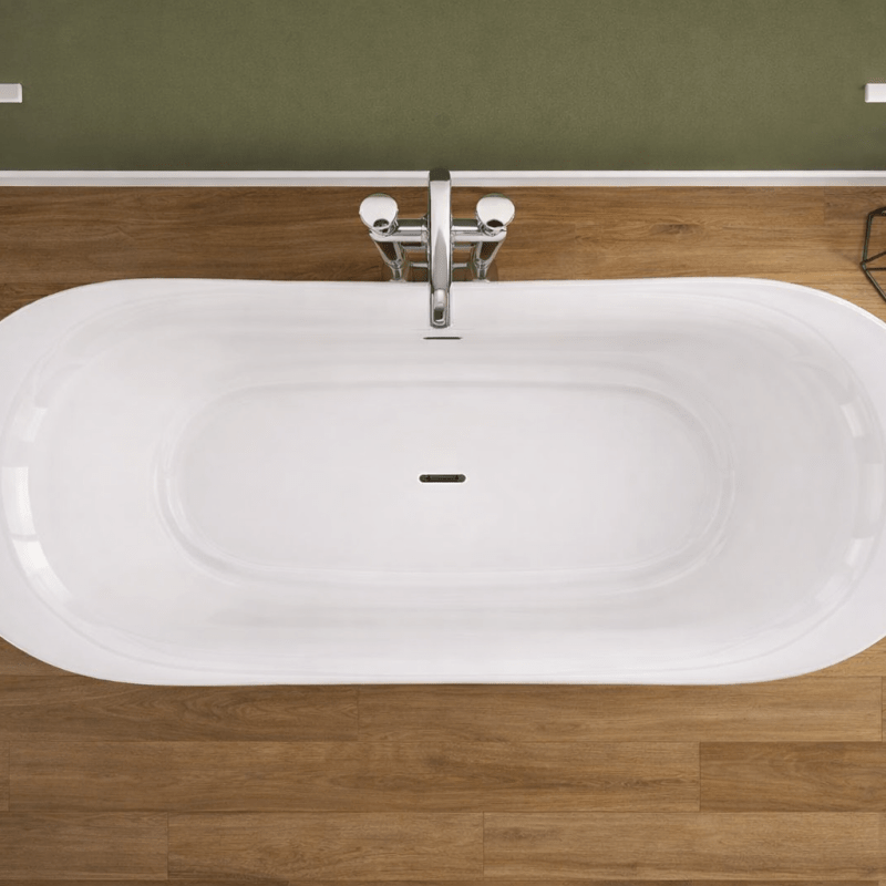 Royce Morgan Abbey Freestanding Bath Tub Classic Curved Slipper Style in L1675 x W765 x H580mm
