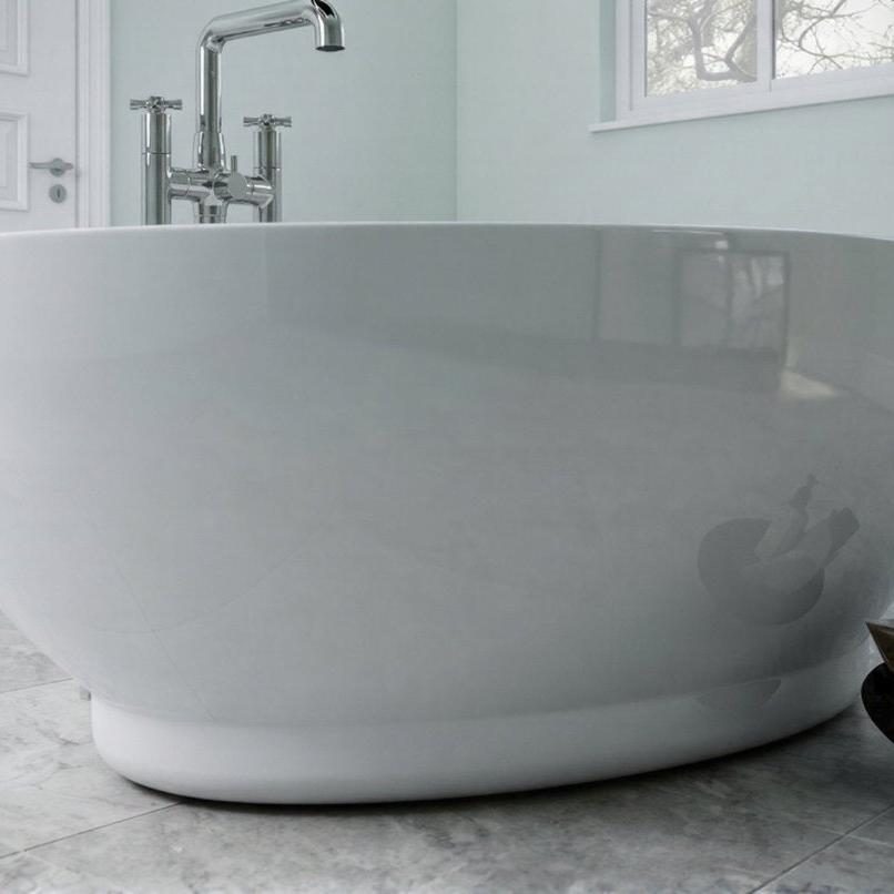 Royce Morgan Abbey Freestanding Bath Tub Classic Curved Slipper Style in L1675 x W765 x H580mm