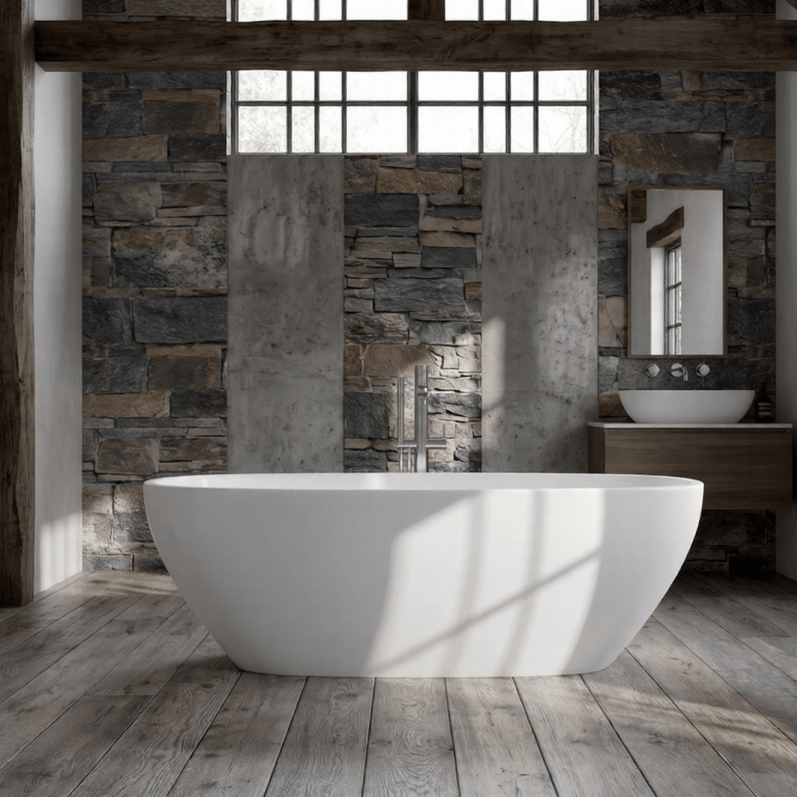 Royce Morgan Amazon is a Freestanding Bath Tub Contemporary Double - Ended Design with size, L1750 x W750 x H680mm