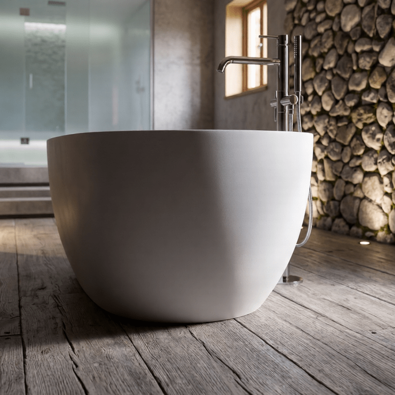 Royce Morgan Amazon is a Freestanding Bath Tub Contemporary Double - Ended Design with size, L1750 x W750 x H680mm