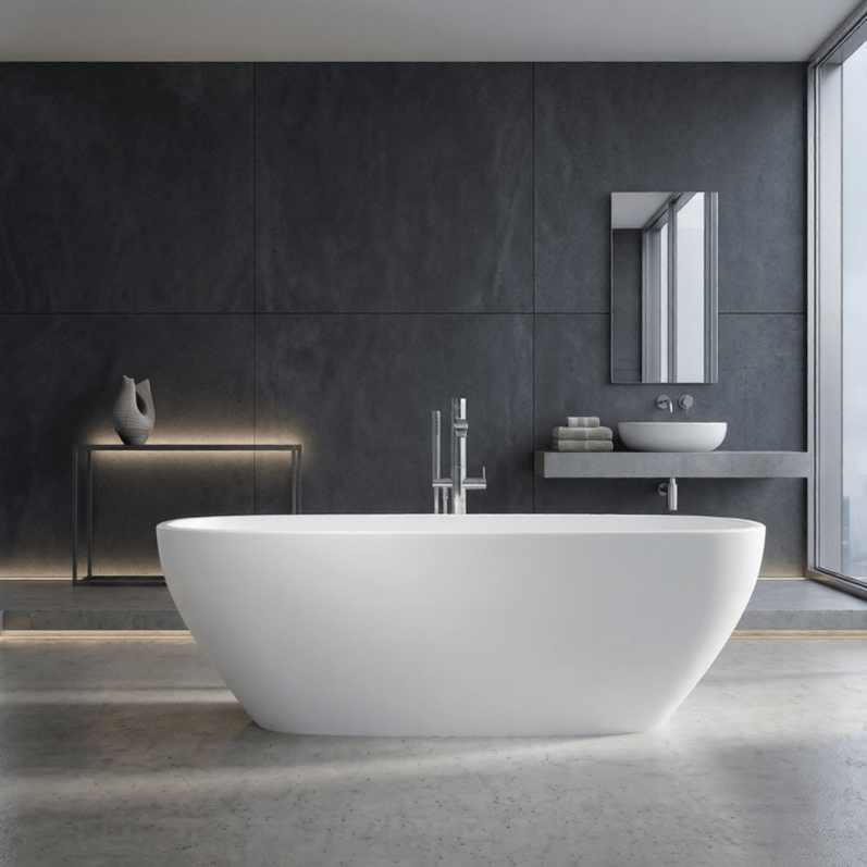 Royce Morgan Amazon is a Freestanding Bath Tub Contemporary Double - Ended Design with size, L1750 x W750 x H680mm