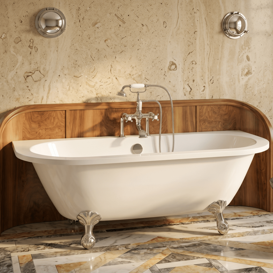 Royce Morgan Balmoral Freestanding Bath Tub Traditional Roll Top Clawfoot in L1680 x W730 x H600mm