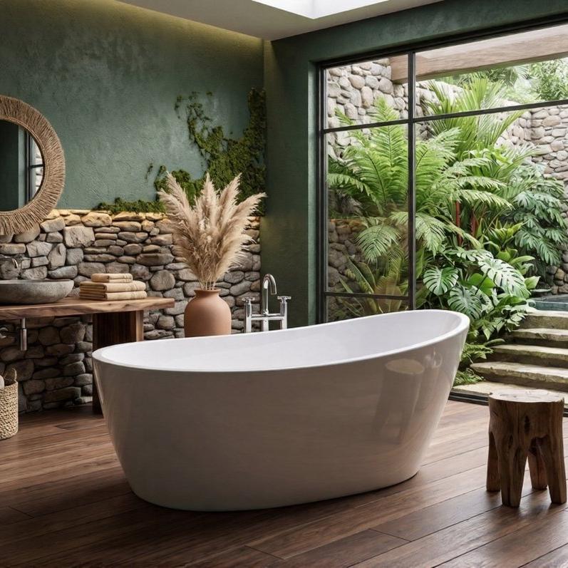 Royce Morgan Bayford Freestanding Bath Tub Compact Double - Ended Style in L1510 x W740 x H700mm
