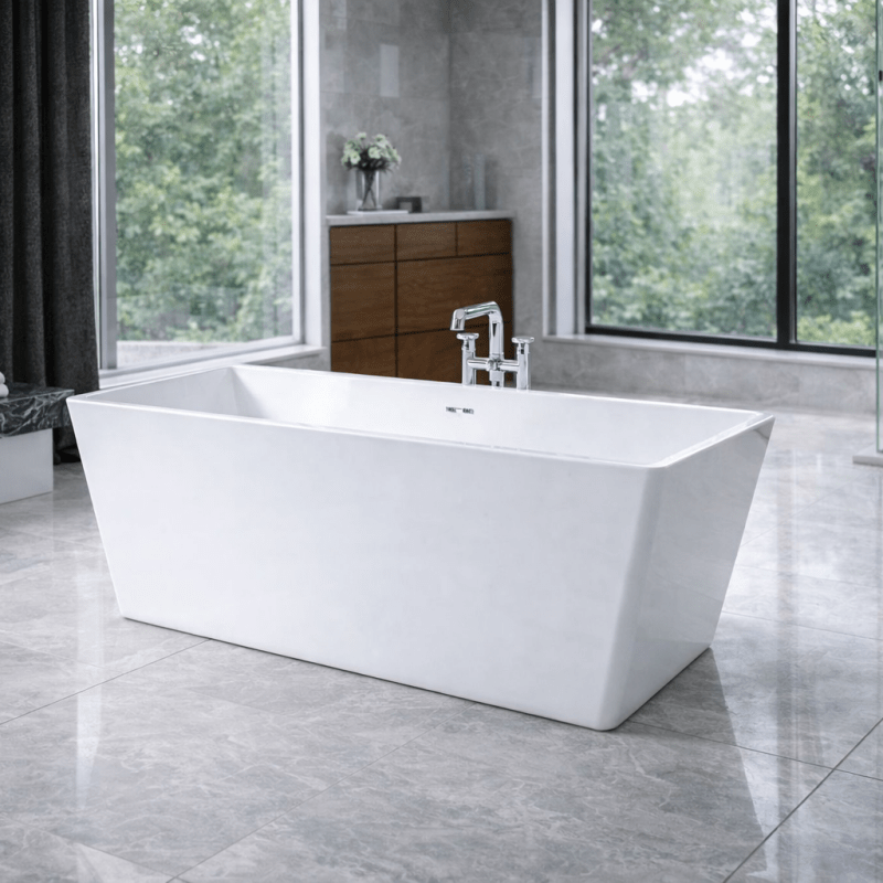 Royce Morgan Blakeney Freestanding Angular Contemporary Bath Tub in L1645 x W720 x H580mm