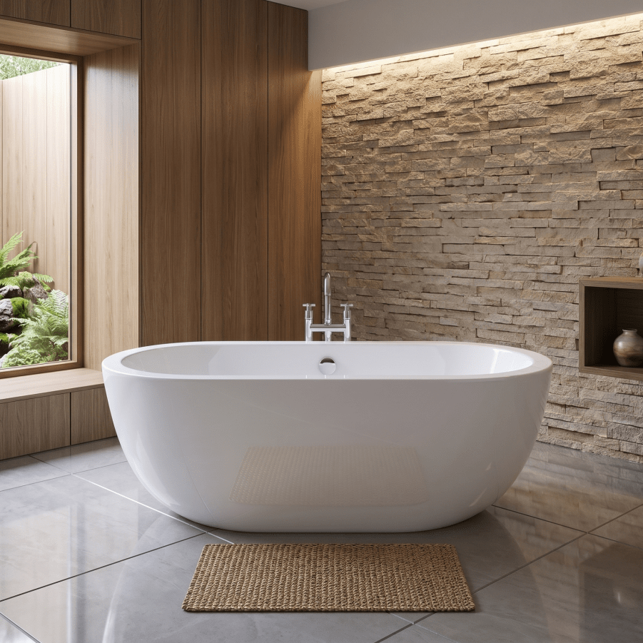 Royce Morgan Bolton Freestanding Bath Tub Wide Modern Soaking Design in L1805 x W860 x H600mm