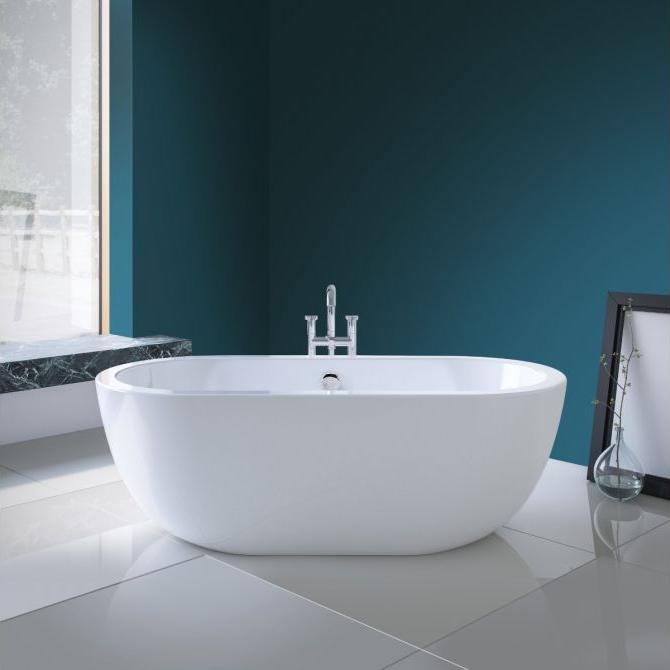 Royce Morgan Bolton Freestanding Bath Tub Wide Modern Soaking Design in L1805 x W860 x H600mm
