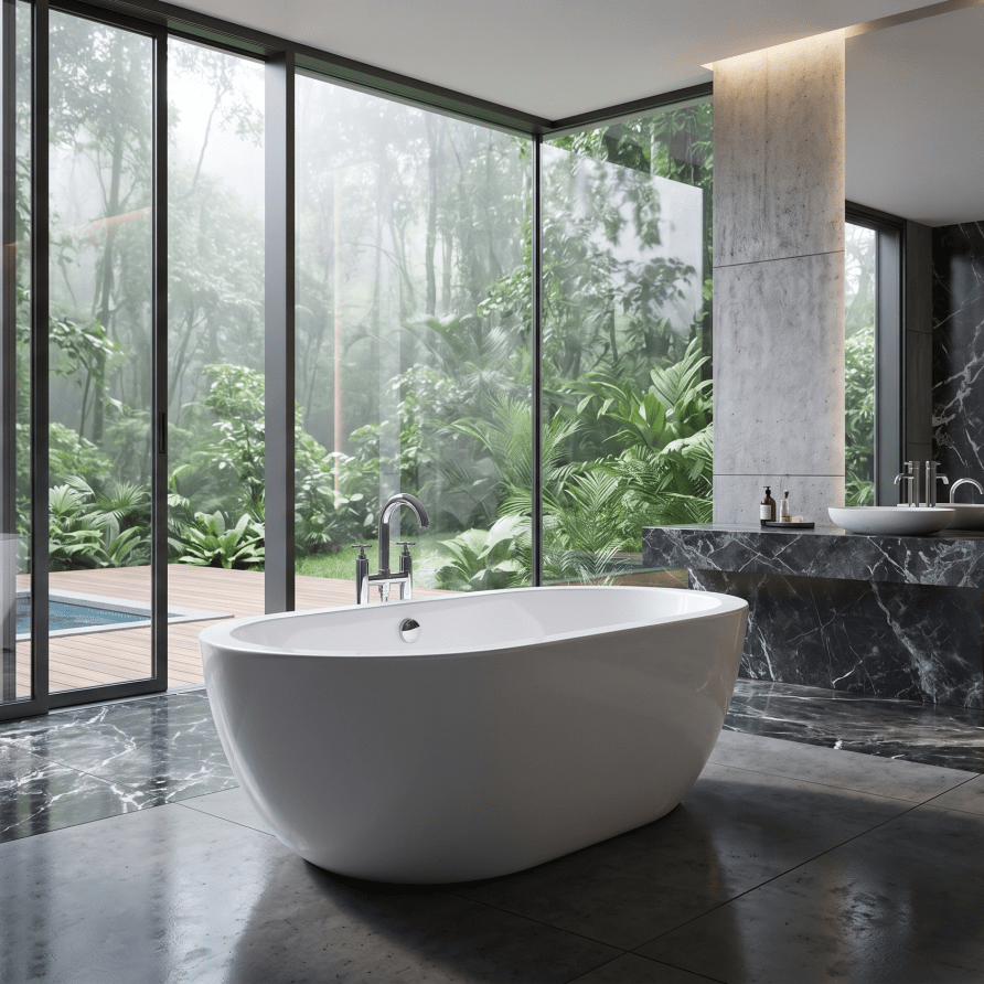 Royce Morgan Bolton Freestanding Bath Tub Wide Modern Soaking Design in L1805 x W860 x H600mm
