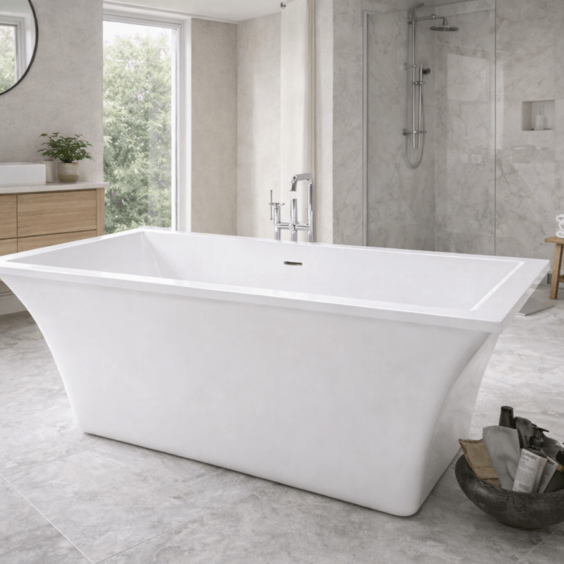 Royce Morgan Churchill Freestanding Bath Tub Grand Roll Top Double - Ended in L1800 x W860 x H600mm