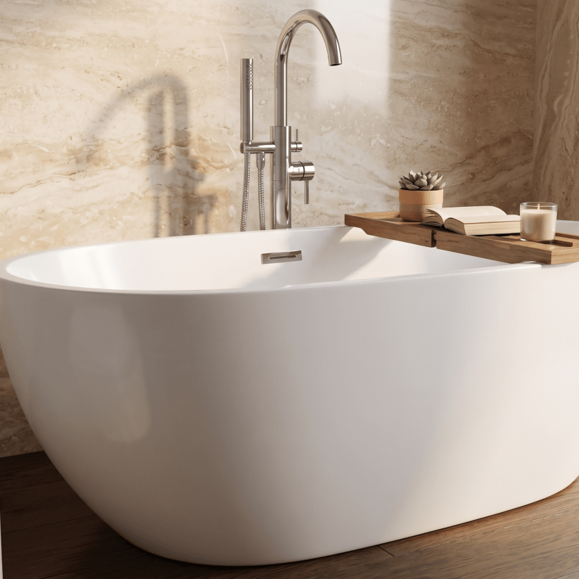 Royce Morgan Coral Freestanding Bath Tub Contemporary Oval Design in L1700 x W800 x H580mm