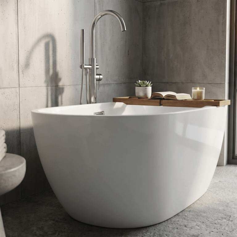 Royce Morgan Coral Freestanding Bath Tub Contemporary Oval Design in L1700 x W800 x H580mm