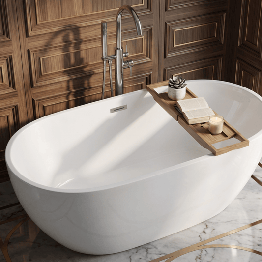 Royce Morgan Coral Freestanding Bath Tub Contemporary Oval Design in L1700 x W800 x H580mm