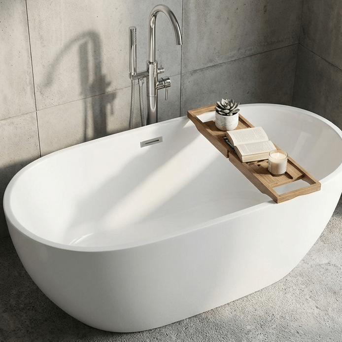 Royce Morgan Coral Freestanding Bath Tub Contemporary Oval Design in L1700 x W800 x H580mm